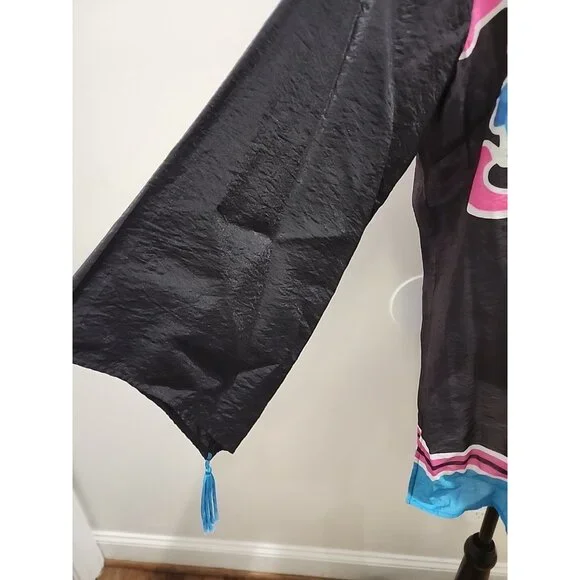 Sharon Young XL Womens Oversized Floral Shirt Tunic Zip Back A-Sym Sleeve - Picture 2 of 7